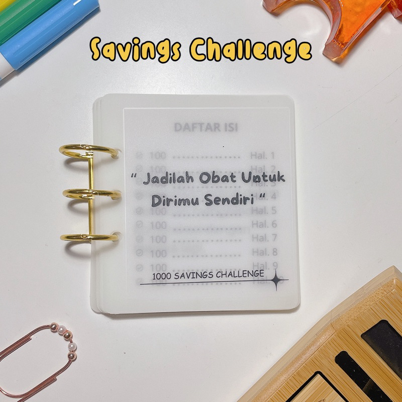 Mini book saving challenge matte by yume project