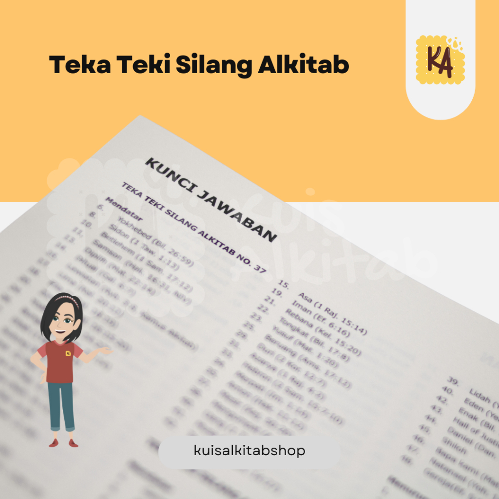 Teka Teki Silang Alkitab/Kuis Alkitab/Buku Kristen/Tts Alkitab/Tts Rohani Kristen