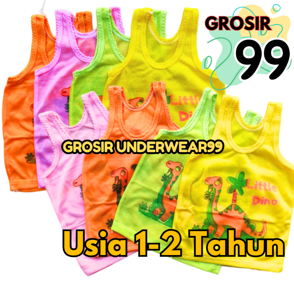 1 Lusin 12Pcs Singlet Anak kaos Dalam anak Laki Cowok Singlet Anak Pakaian Anak Unisex Cowok Cewek 1