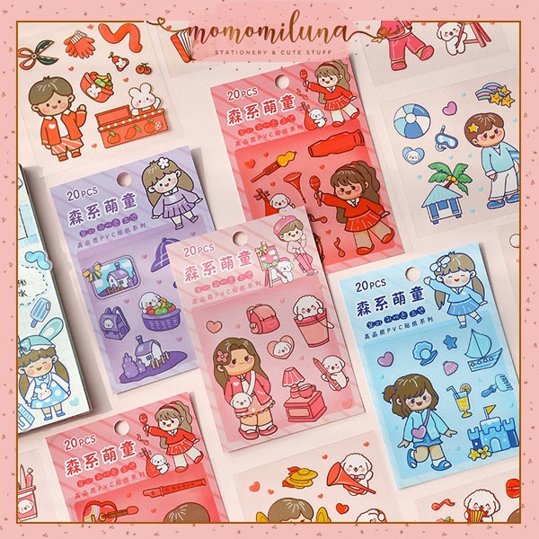 

1 set isi 20 lembar cute children sticker cute lucu kawai deco stiker waterproof HB1730