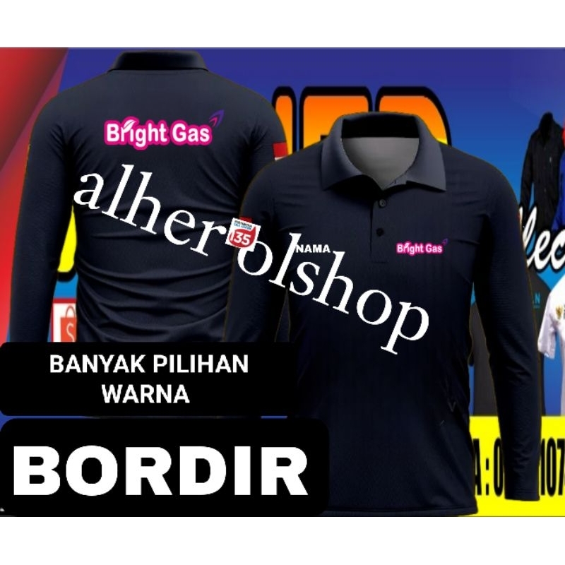 panjang kaos bright gas baju bright gas seragam bright gas kaos kerah bright gas polo shirt bright g