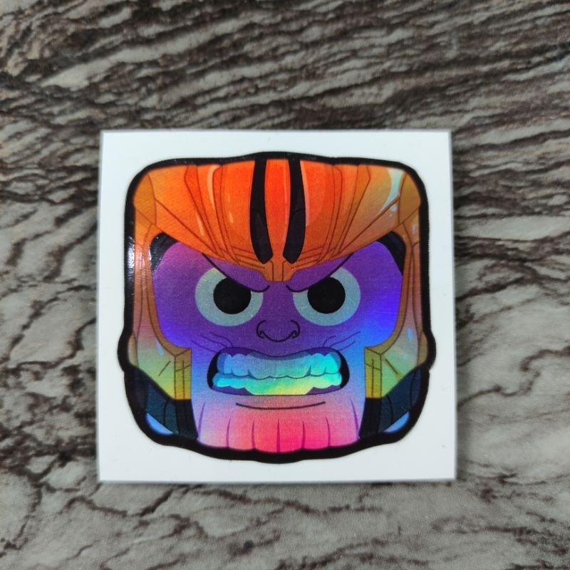 

Stiker Hologram Marvel Thanos Square