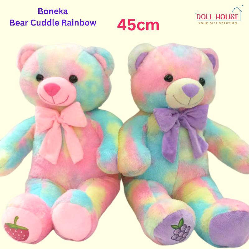 Boneka Viral Beruang Rainbow / Boneka Bear Rainbow / Boneka Teddy Bear Rainbow / Boneka Beruang Rain