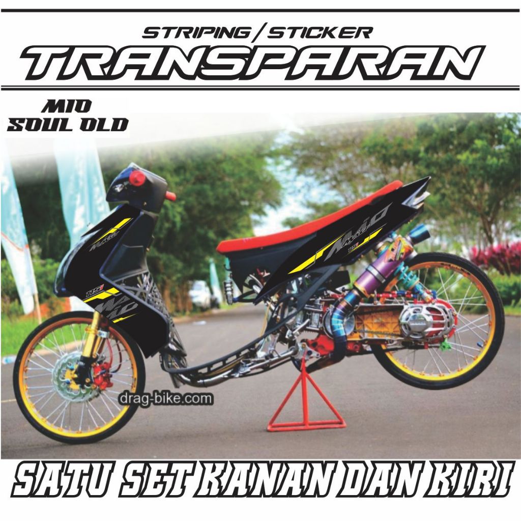 STRIPING STRIPING TRANSPARAN MIO SOUL KARBU - Striping Motor MIO SOUL KARBU Bahan Transparan TERBARU