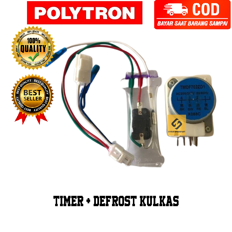 Timer + Defrost Kulkas Polytron 2 pintu 1set