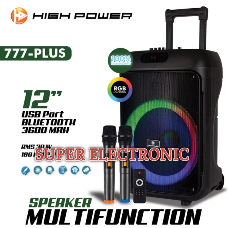 Speaker Portable High Power 777 Plus Original Speaker 12inch Garansi resmi
