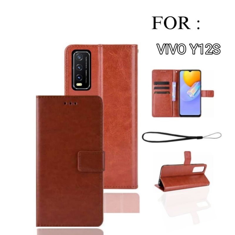 Casing Dompet HP Flip Cover Leather case VIVO Y12S