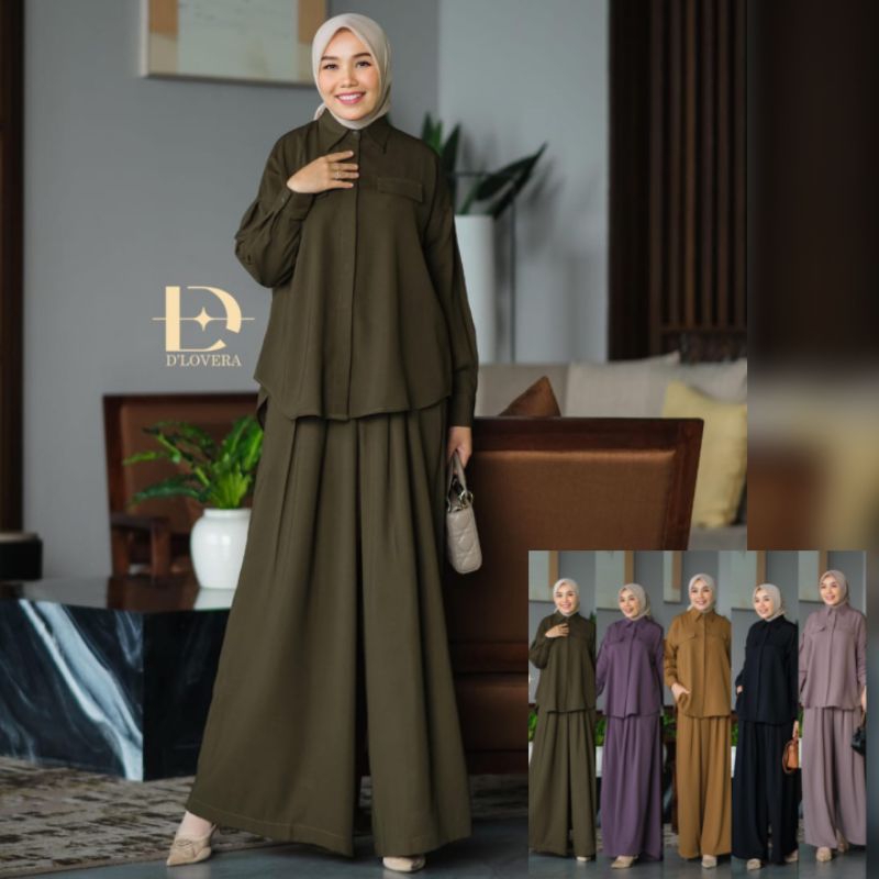 (9) DLOVERA KANAYA  Baju Setelan Celana Wanita muslim Kanaya Set By D'Lovera. Nazra Sha