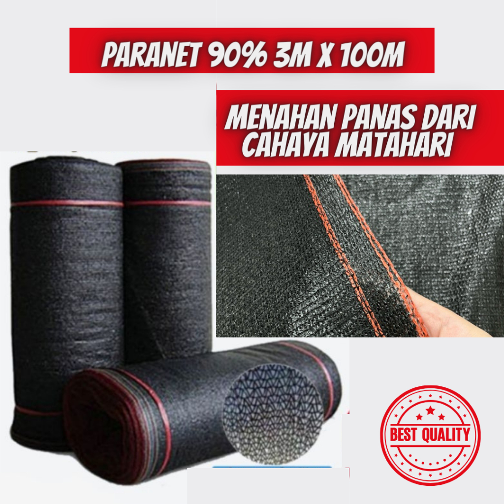 PARANET 90% 1 Roll Paranet 100 Meter x 3 Meter penahan panas peneduh halaman