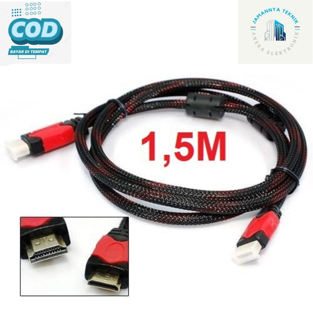 KABEL HDMI TO HDMI 1,5 METER KABEL CONNECTOR LAPTOP TO PROYEKTOR KABEL STB