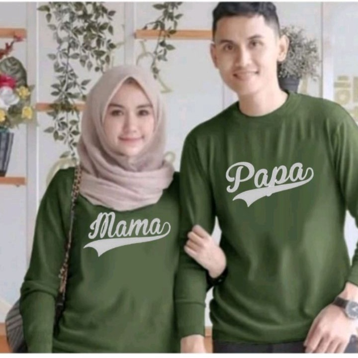COD HARGA DAPAT 2 PCS BAJU BAJU COUPLE  KAOS COUPLE PAPA MAMA LENGAN PANJANG UKMXXL  BAJU PASANGAN  
