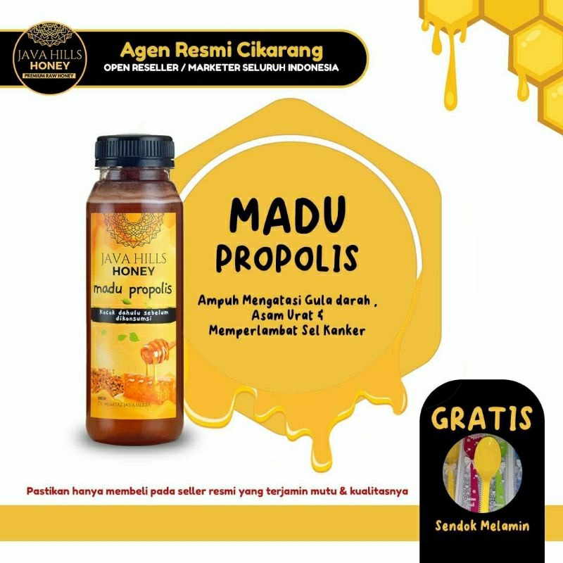 

Java Hills Honey Madu Propolis Herbal Murni Premium Asli utk Mengatasi Asam Urat Kolesterol Hipertensi | Javahills Honey