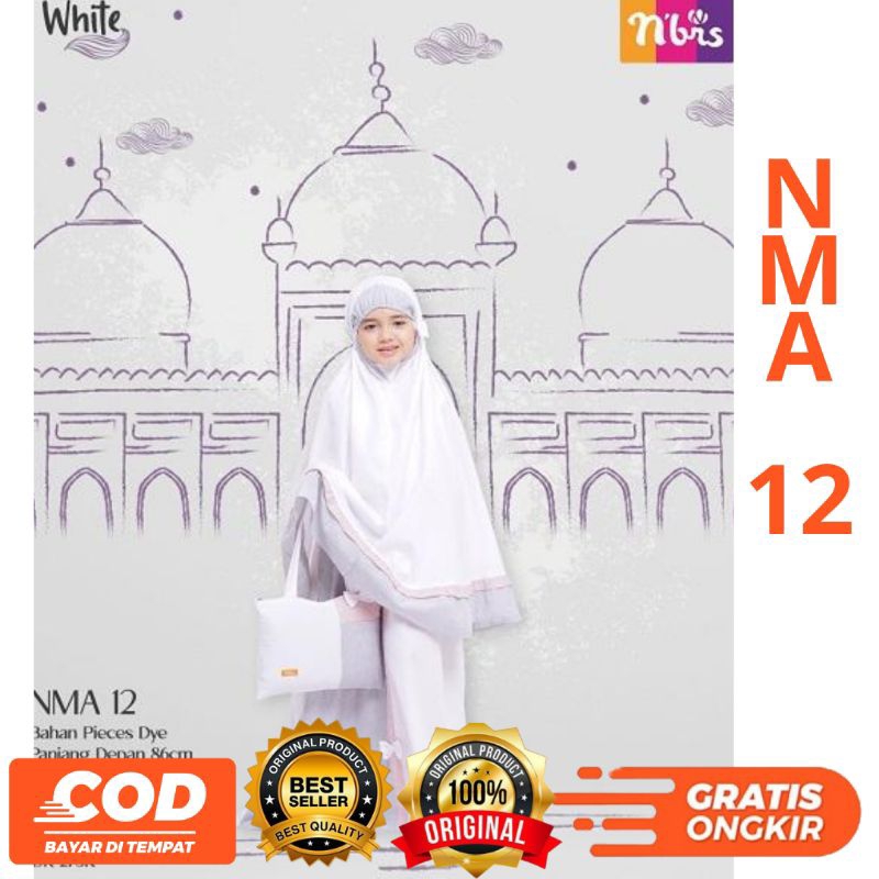 TERBARU MUKENA ANAK NMA 12 PUTIH By NIBRAS ORIGlNAL