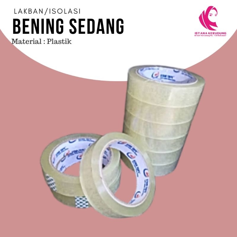 

LAKBAN/ISOLASI BENING SEDANG (ISI 1 ROLL)