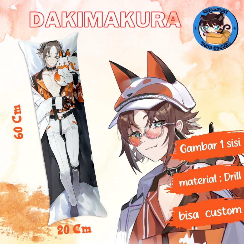 dakimakura / guling anime mysta rias vtuber / ukuran 20x60cm sudah termasuk isi bisa custom