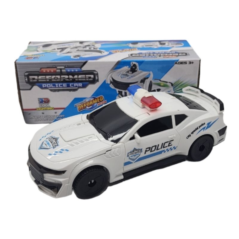 Mainan mobil robot police car Bump & go / mainan deformed police car 2 in 1 barubah jadi robot
