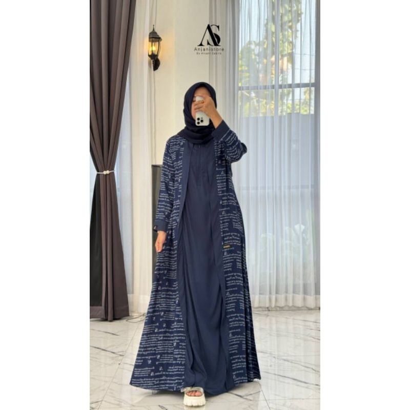 Gamis ori Anjani store Koran navy