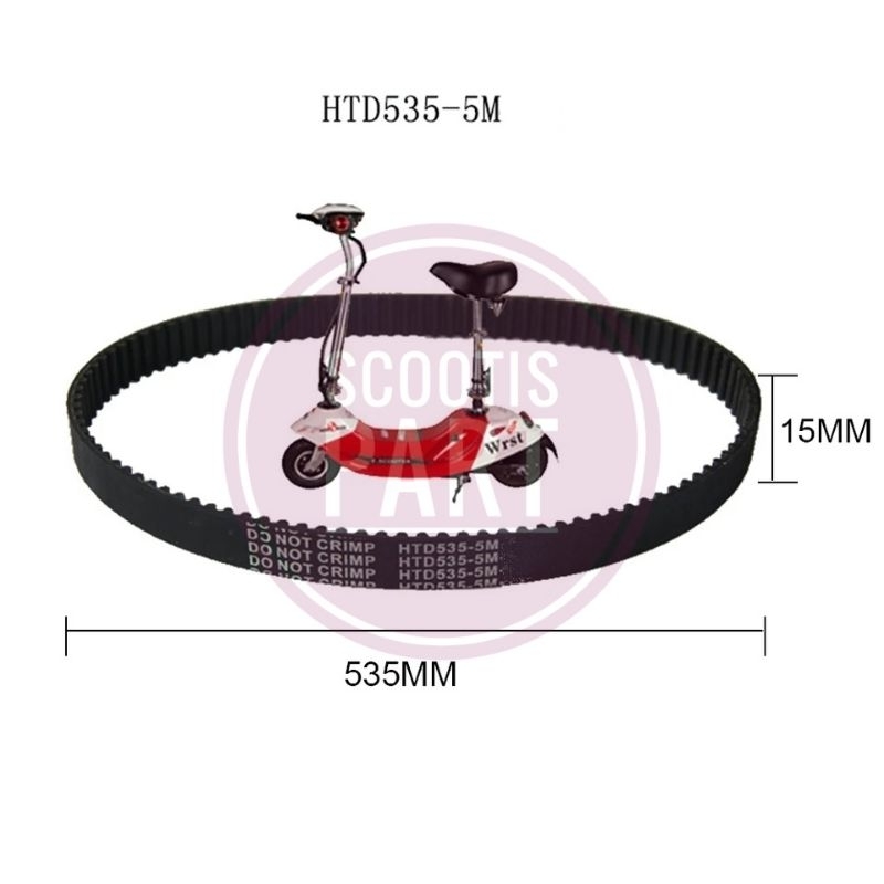 V Belt HTD 5M-535-15 / 5M-535 Skuter Listrik Mr. Jackie Selis E-Scooter Drive Belt VBelt
