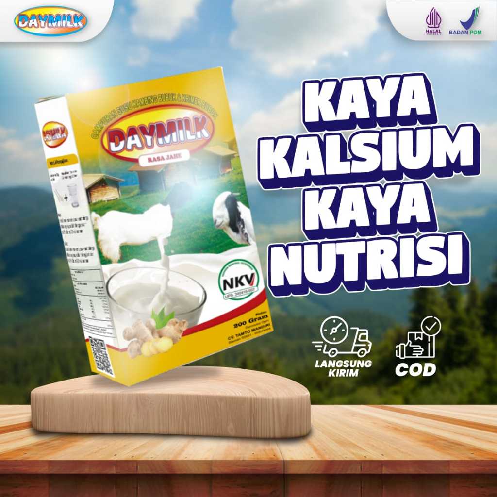 

Daymilk Jahe 200gr - Susu Etawa Bantu Jaga Tulang & Pernafasan