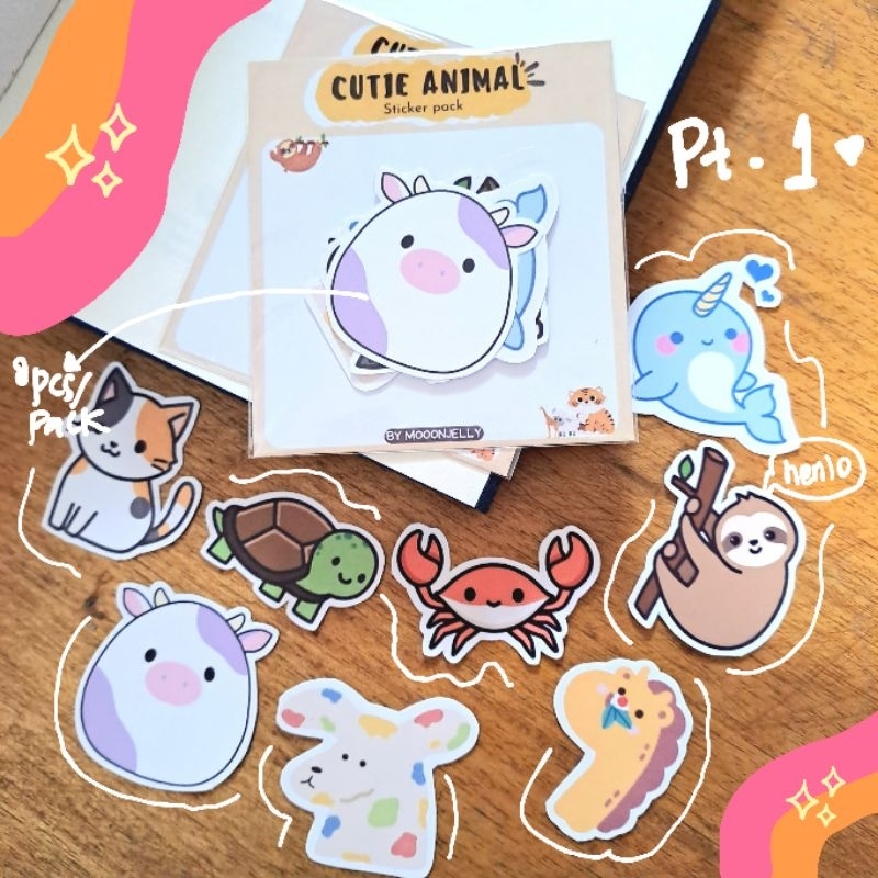 

Cutie Animal Sticker Pack / Animal Stiker Pack by Mooonjelly