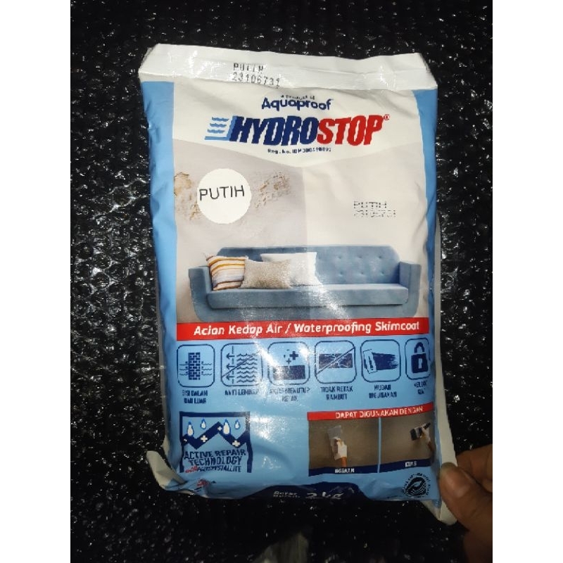 Hydrostop acian kedap air putih waterproofing skimcoat semen acian