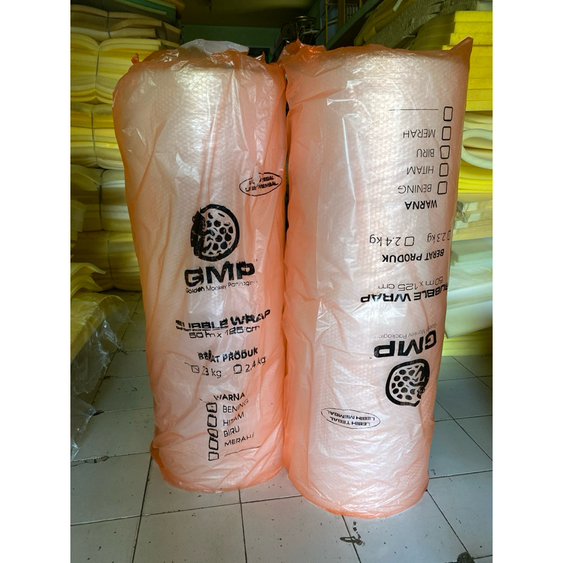 

Bubble wrap 1 Rol Merk GMP Panjang 120x500 (50 Meter) Murah