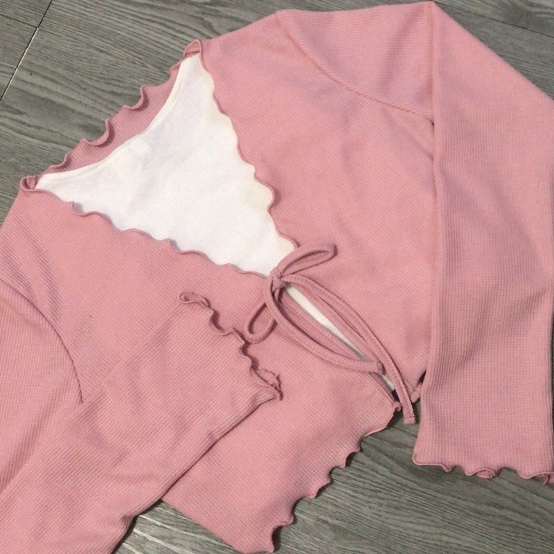 Ceyoon Cardigan Crop | Cardigan Crop Wanita | Cardigan Crop Tali | Cardigan Crop Rib Knit | Cardigan