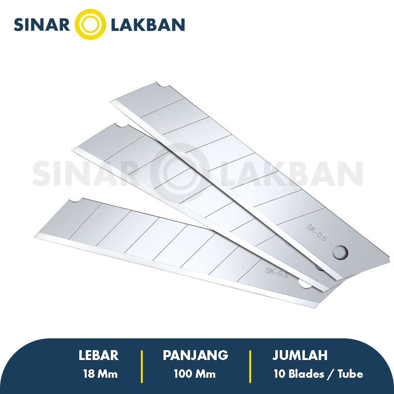 

Isi Pisau Cutter Besar / Refill Cutter Besar H-500 (1 Tube isi 10 Pcs) SINAR LAKBAN