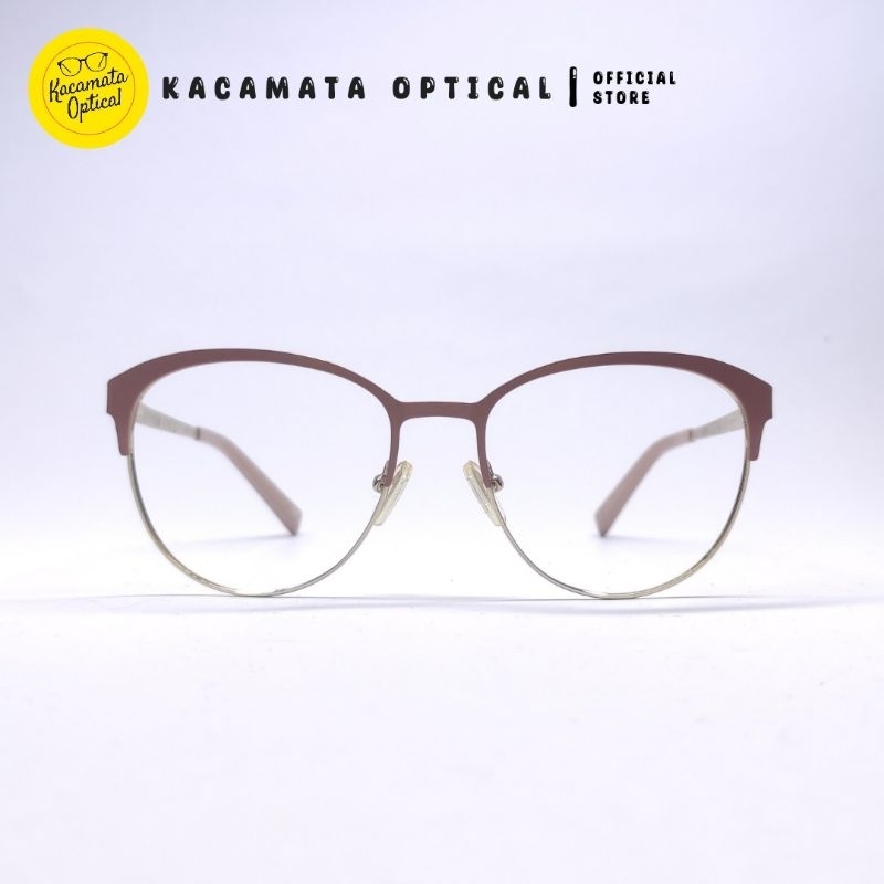 KACAMATA OPTICAL - Frame KMOTK399 Oval Silver Pink Besi Plastik