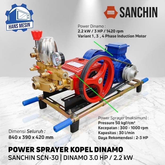 High Pressure Power Sprayer sanchin SCN30 Kopel Dinamo Termasuk SELANG