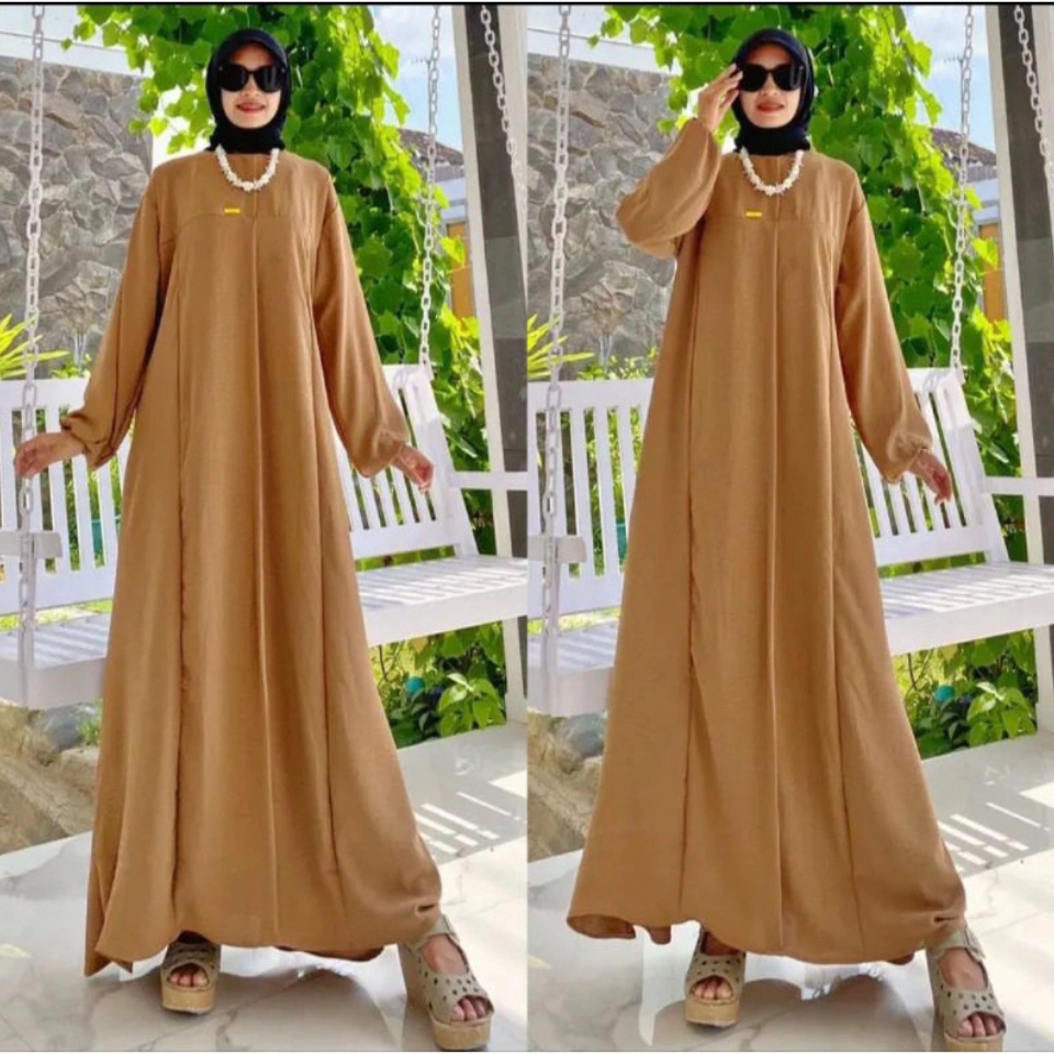 Elsira Abaya Dress Maxy Gamis Crincle Premium