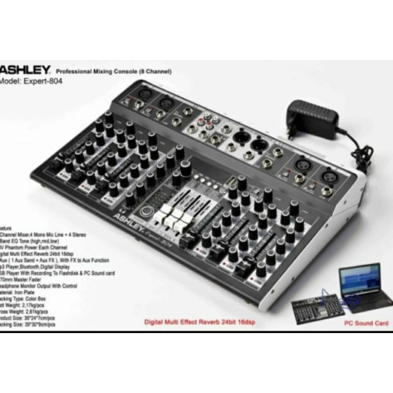 Mixer Bluetooth USB Interface 8 Channel ASHLEY EXPERT 804 Original