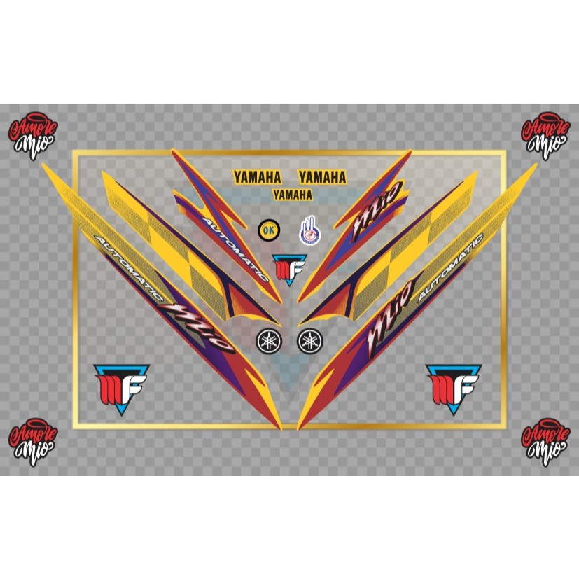 STRIPING MIO SPORTY 2004 AUTOMATIC LIS VARIASI BENDERA KUNING