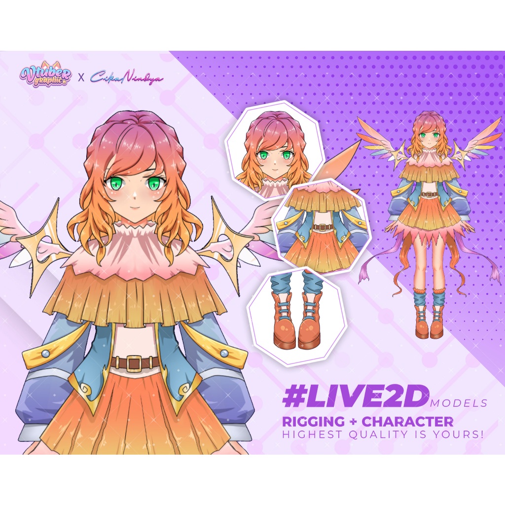 Solusi Mudah Vtuber dengan Karakter Live2D Siap Pakai, Karakter Virtual Youtuber, Avatar Vtuber Siap