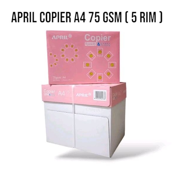 

1 box kertas hvs print A4 fotocopy happy april copier A4 75 gsm ( 2500 lembar)