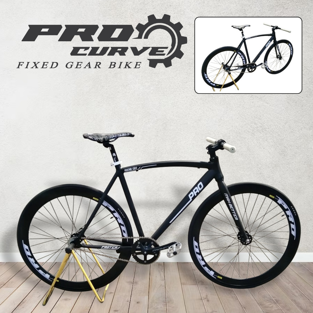 SEPEDA FULLBIKE FIXIE 700C PRO RIDE ON ALLOY HITAM