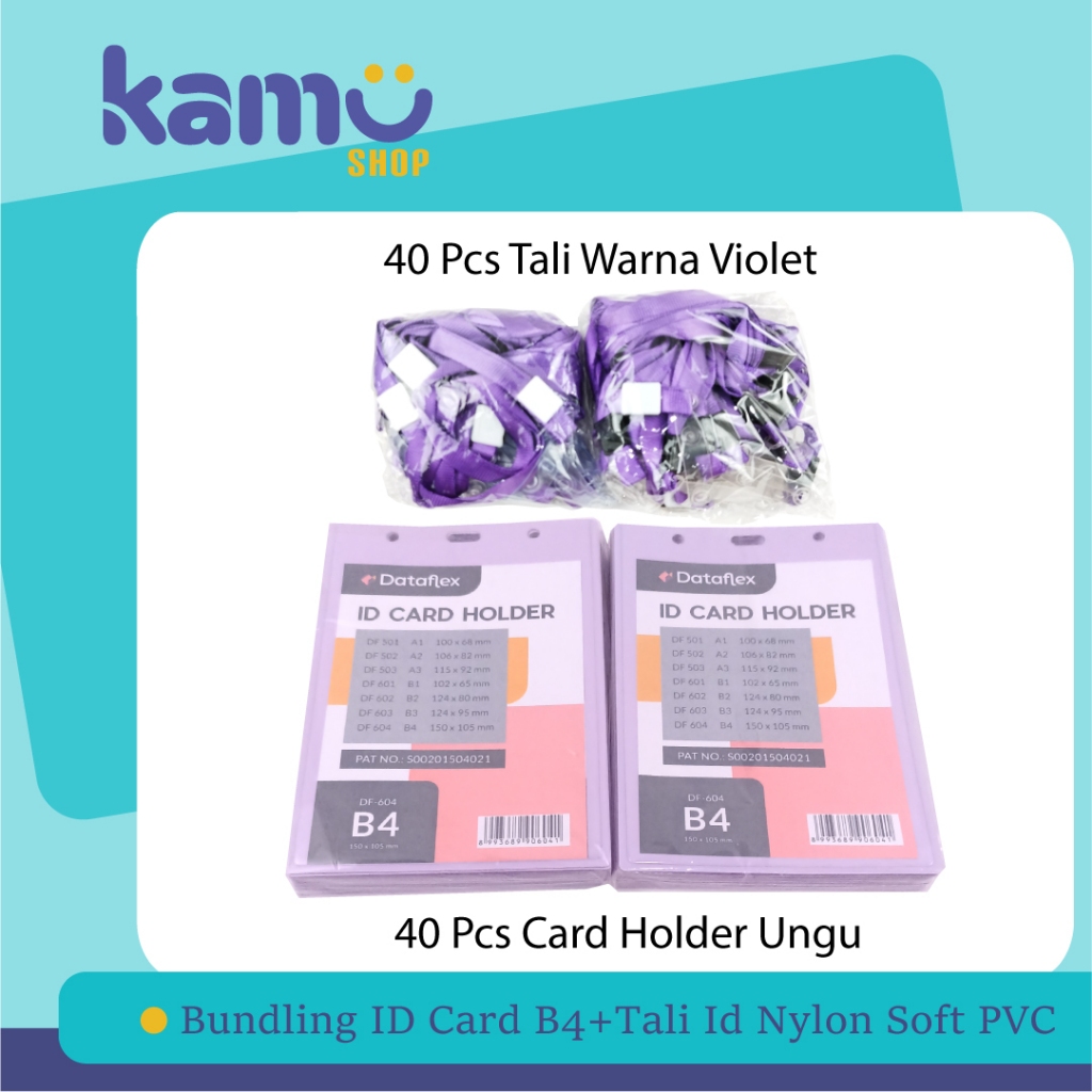 

Bundling 40Pcs ID Card B4 + 40Pcs Tali ID Card Nylon Soft PVC - NYLKSFP