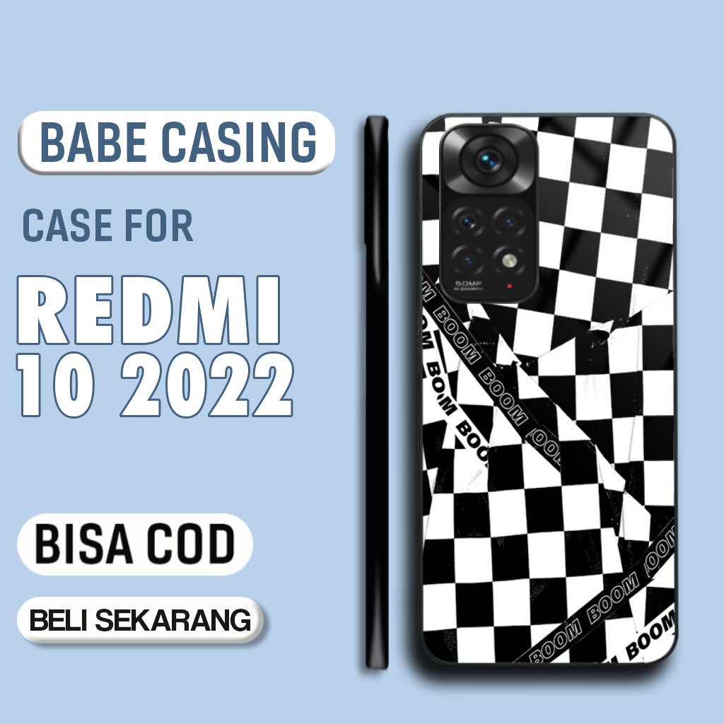 Case Redmi 10 2022 Terbaru - Casing Redmi 10 2022 - Motif Kotak Keren - Hardcase Premium Glossy - So