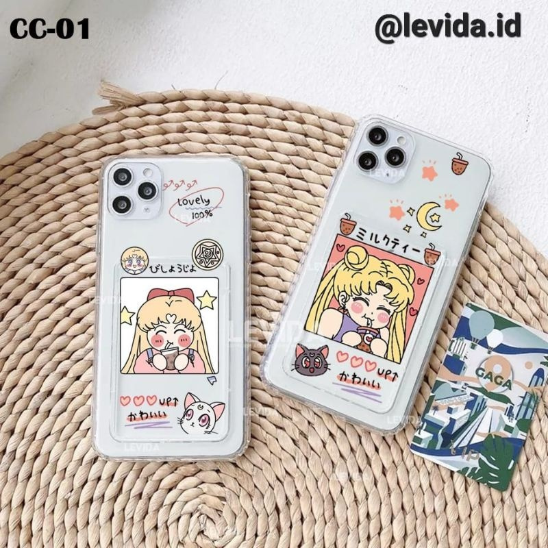Case Slot Kartu / Card Case Bening Gambar CC-01 Oppo A7 Oppo A12 Oppo A78 4G Oppo A78 5G