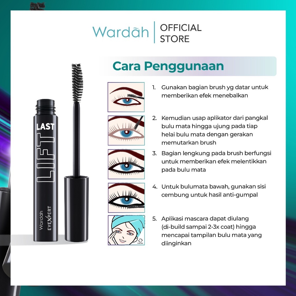 Wardah EyeXpert Liftlast Waterproof Mascara | Maskara Anti Air Waterproof