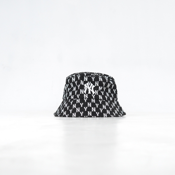 Topi MLB NY MONOGRAM WHITE BLACK 2 BUCKET HAT 100% ORIGINAL