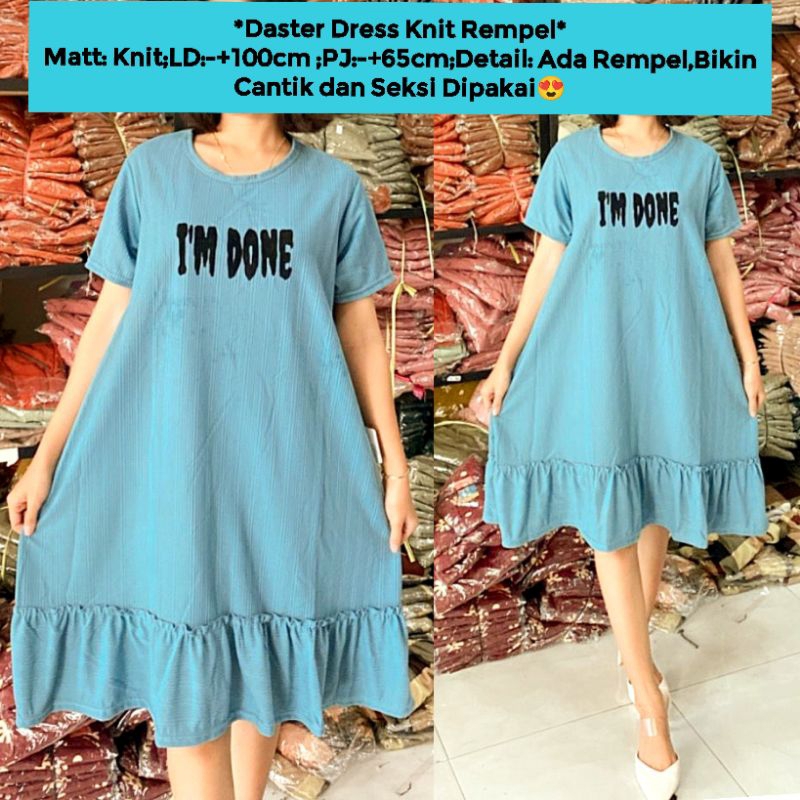 Daster Dress Knit Kaos Spandex Melar / Dress Kaos  / Dress Kaos Cantik / Dress kaos Murah / Dress Re