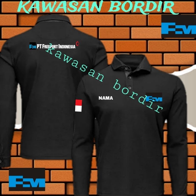 Terbaru polo shirt PT Freeport baju PT Freeport kaos PT Freeport seragam PT Freeport baju Freeport k
