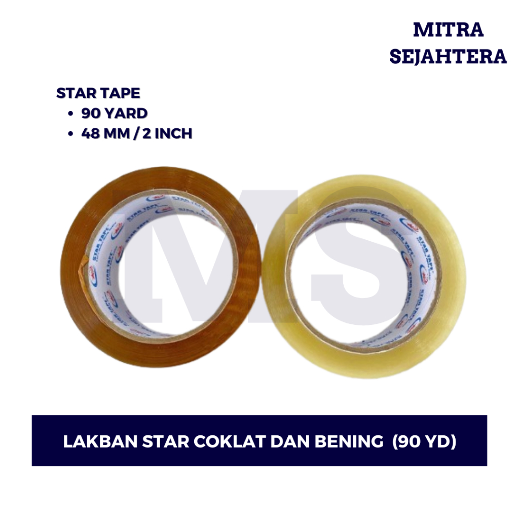 

LAKBAN OPP STAR TAPE OPP 2 INCH 90 YARD (48 mm) / ISOLASI STAR TAPE