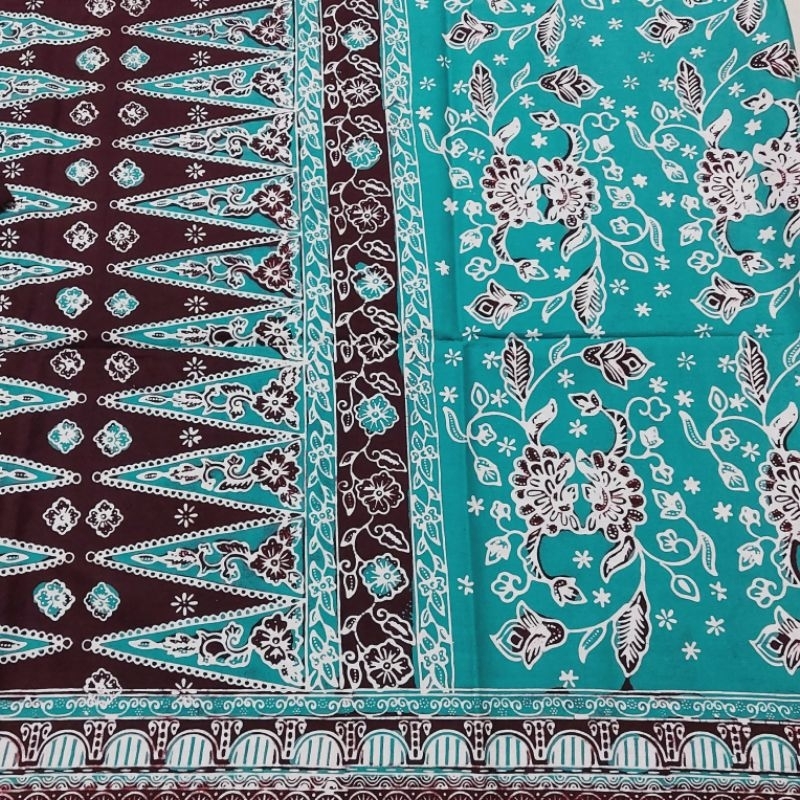 set sarung selendang kain batik jambi setelan kain dan tekuluk melayu tosca durian