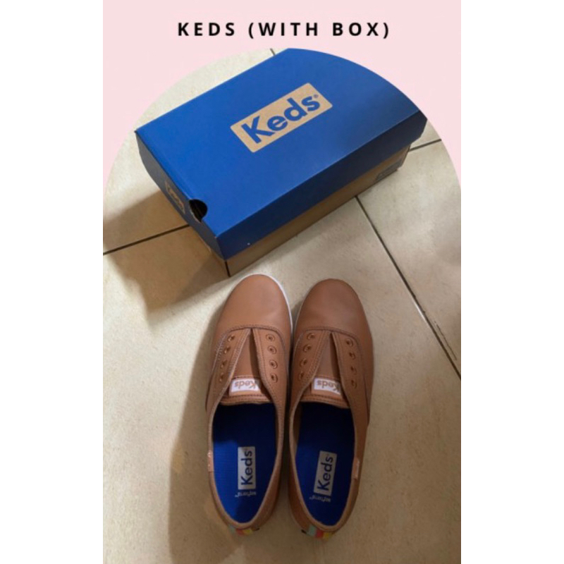 PRELOVED KEDS CHILLAX LEATHER FAB TAN ORIGINAL 100% with BOX