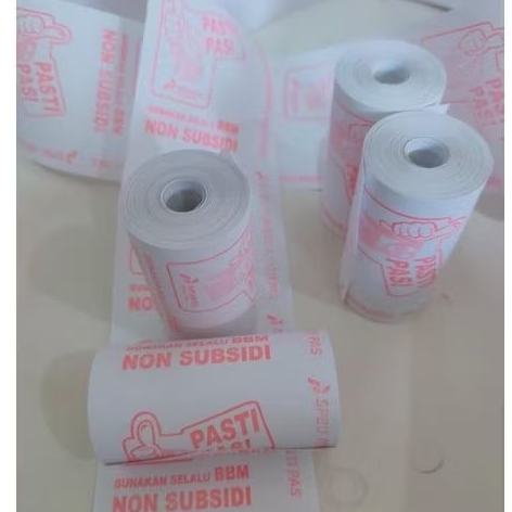 

KERTAS STRUK KASIR THERMAL LOGO SPBU PASTI PAS UK 57/58X30