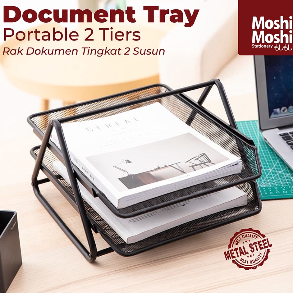 

Stock Update Document Tray Desk Storage Foldable 2 Tiers Rak Kertas File Dokumen 2 Susun Jaring Besi