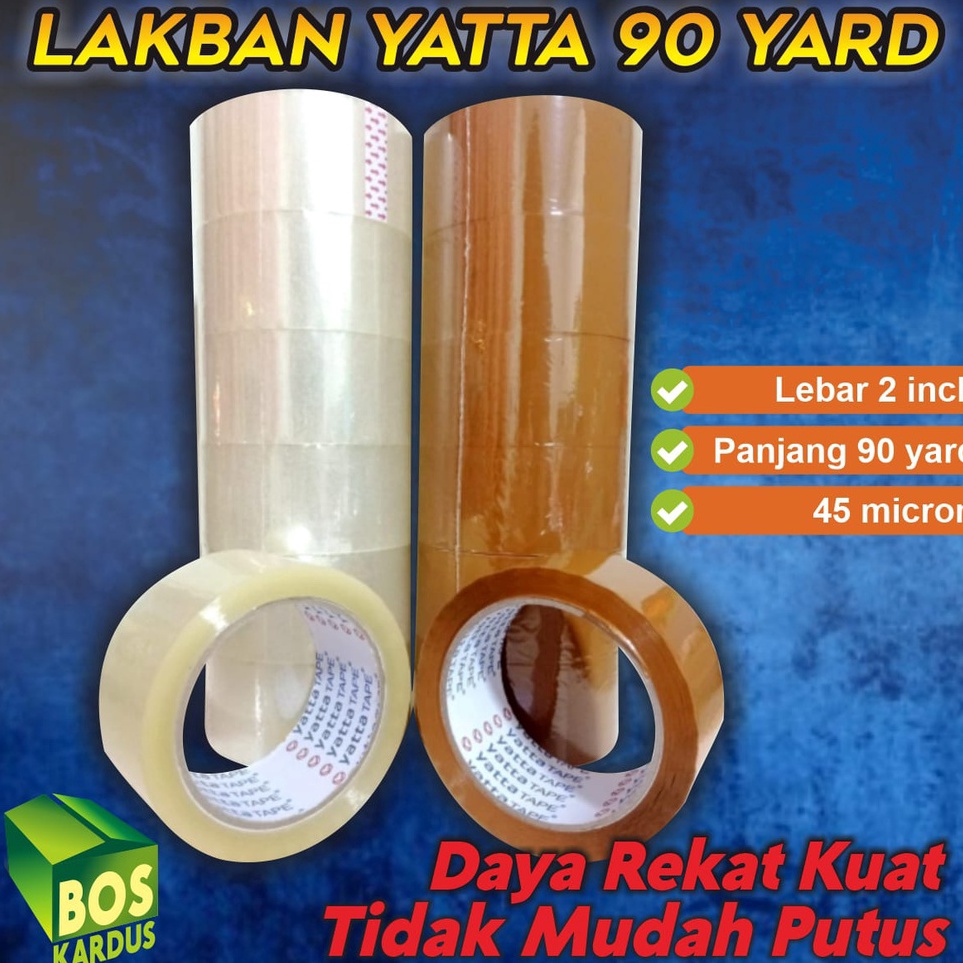 

Hadir Terbatas Lakban Selotip Kardus Murah 48 MM 9 YARD Full Bening Coklat