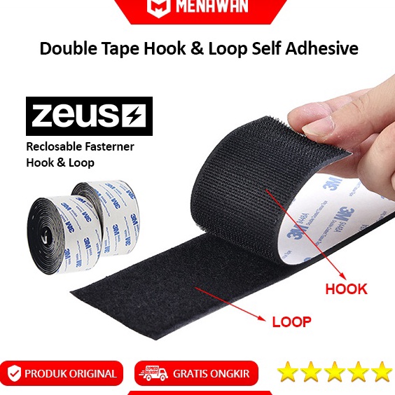 

Paling Laris Zeus Double Tape Magic Reclosable Fastener Hook Loop Isolasi Lakban Pita Perekat 3M